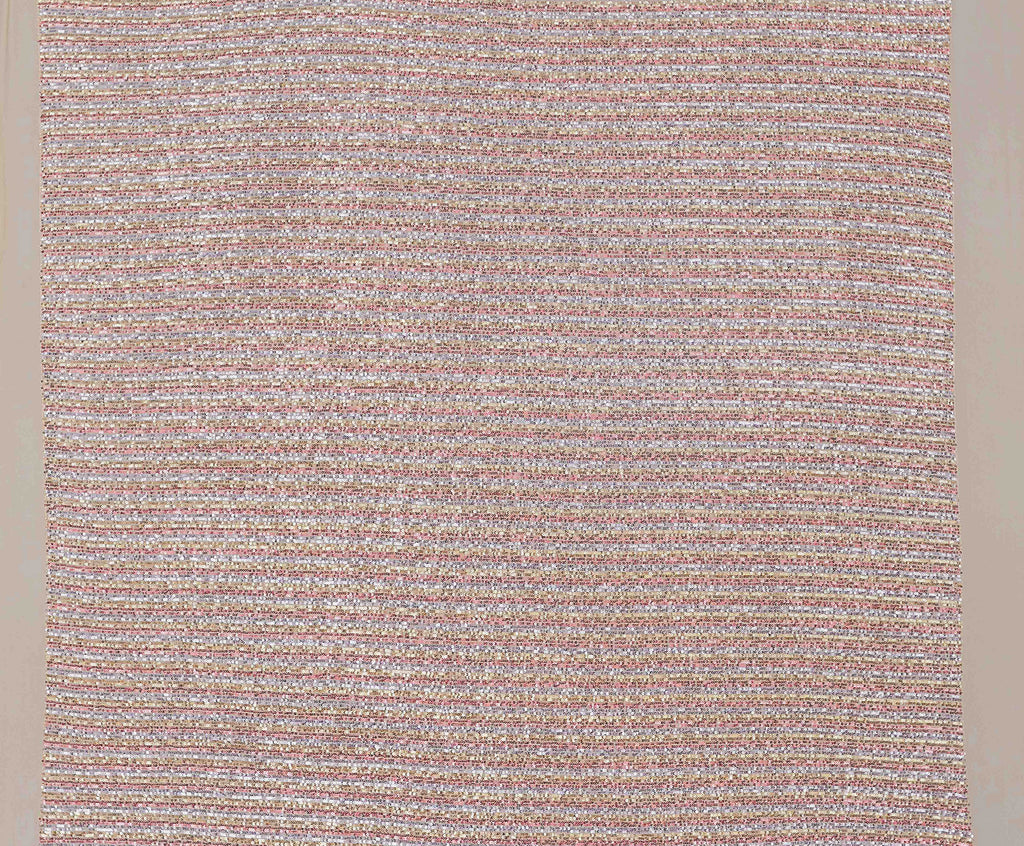PINK COMBO | 25940 - CASTILLA THREE COLOR STRIPE SEQUIN - Zelouf Fabrics