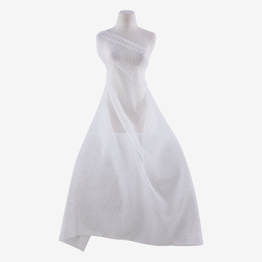 HELEN SWISS DOT ORGANZA  | 25957 WHITE/WHITE - Zelouf Fabrics