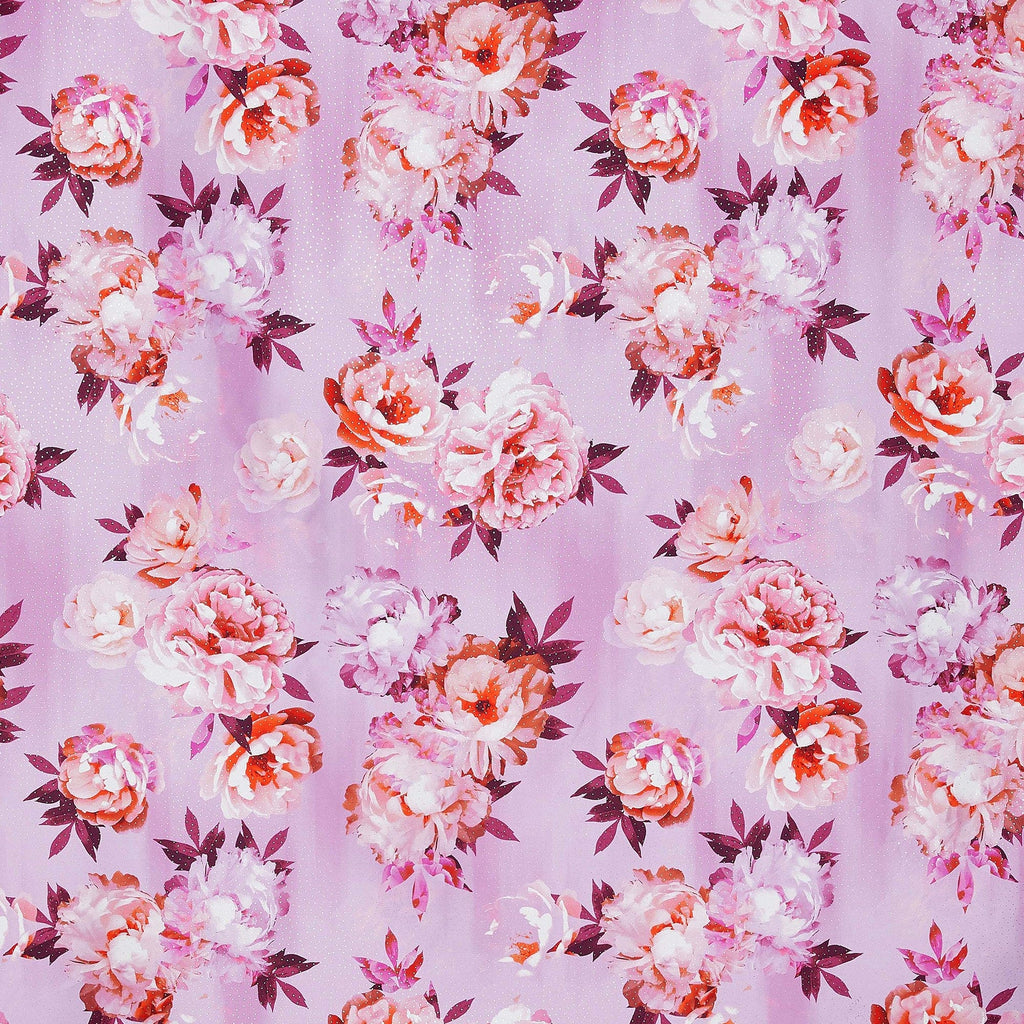HANNAH FLORAL PRINT DOT FOIL MIKADO  | 25988FOL-4765DP  - Zelouf Fabrics