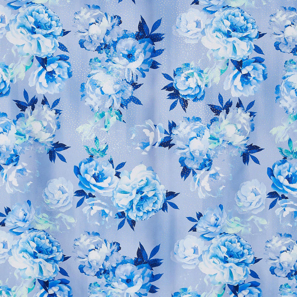 HANNAH FLORAL PRINT DOT FOIL MIKADO  | 25988FOL-4765DP  - Zelouf Fabrics
