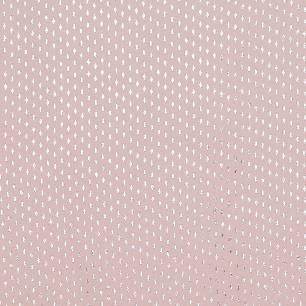 BLUSH/SILVER | 26065 - LEAF FOGGY FOIL CHIFFON - Zelouf Fabrics