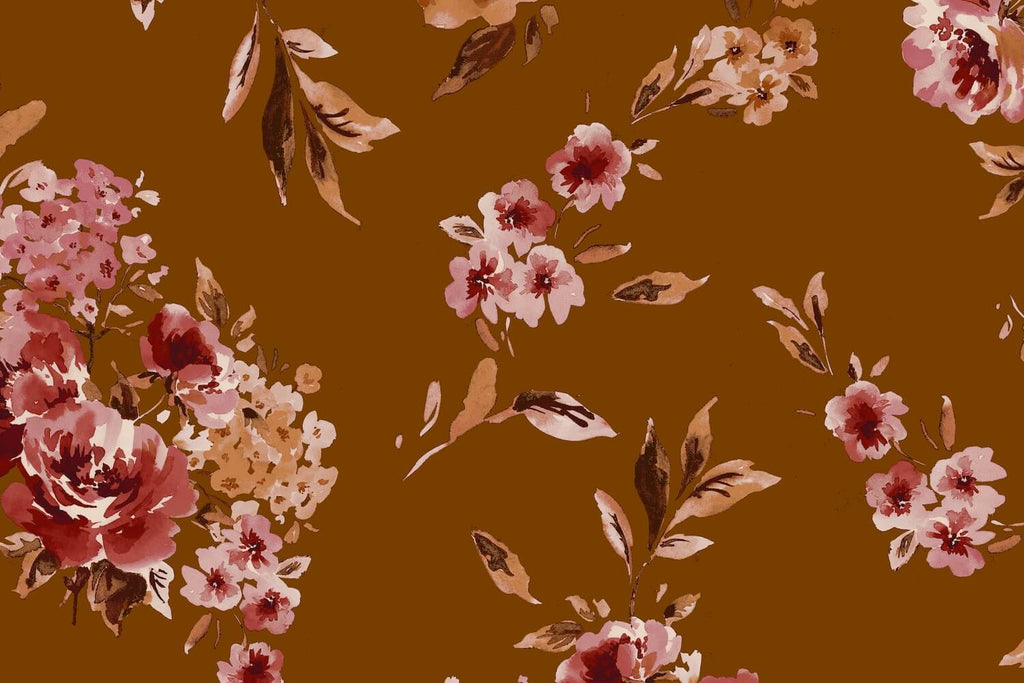 JOELLE FLORAL PRINT AML CLIP CHIFFON  | 26130-3695DP SEPIA COMBO - Zelouf Fabrics