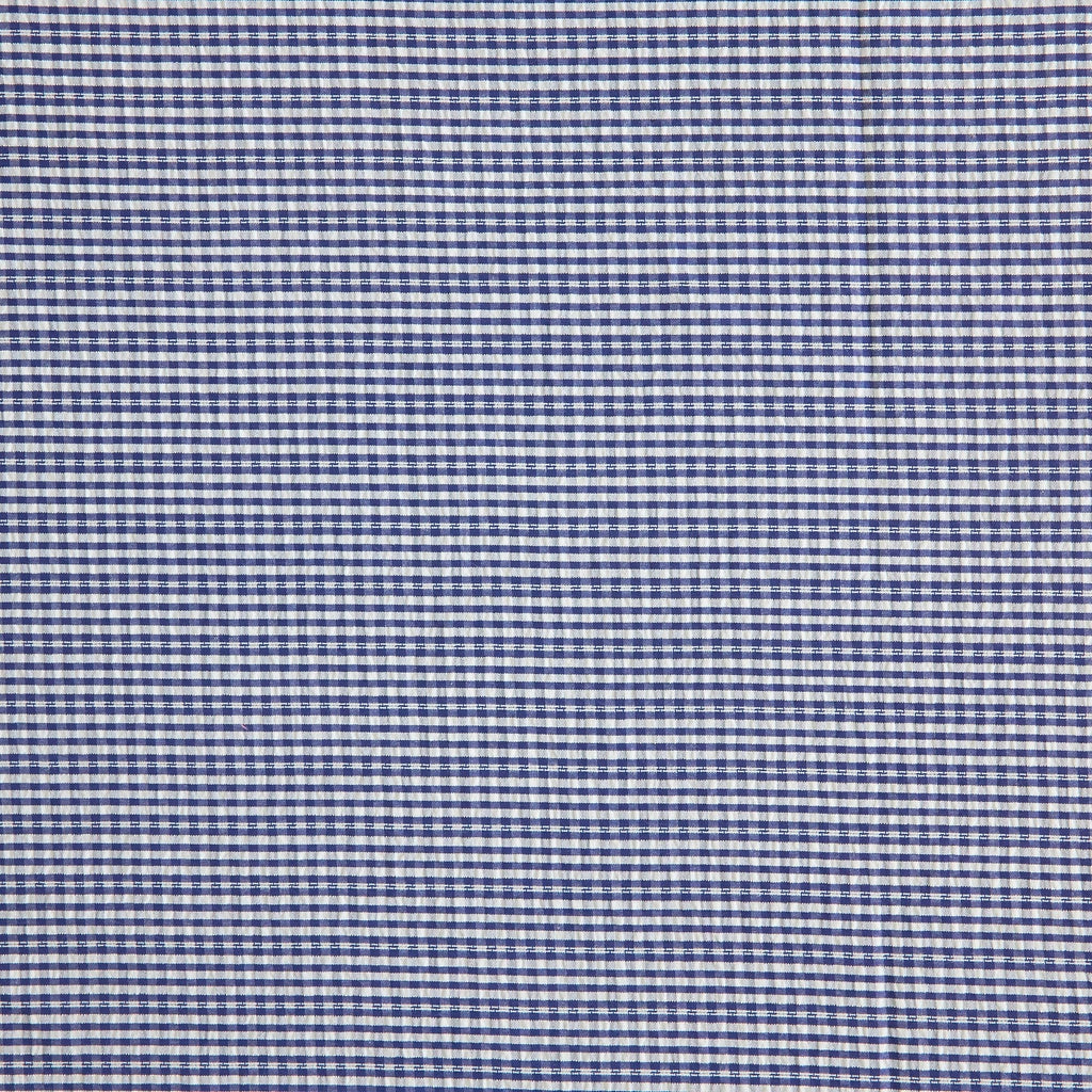 POPPY LUREX STRIPE GINGHAM CHECK KNIT  | 26181 NAVY/WHITE - Zelouf Fabrics