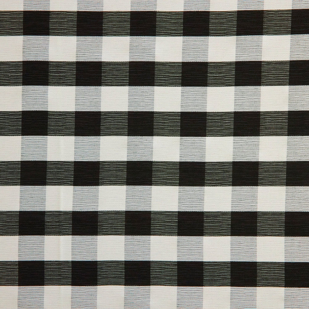 MAIA LARGE CHECKER TEXTURE YARN DYE  | 26203 BLACK/WHITE - Zelouf Fabrics