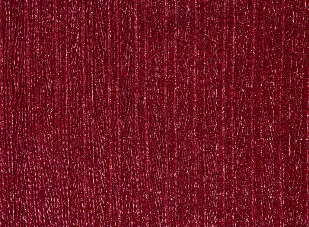 ARRESTING RED | 25672PLT - WILLOW LUREX MESH BONDED GLIT CRUSH PLEATED KNIT - Zelouf Fabrics
