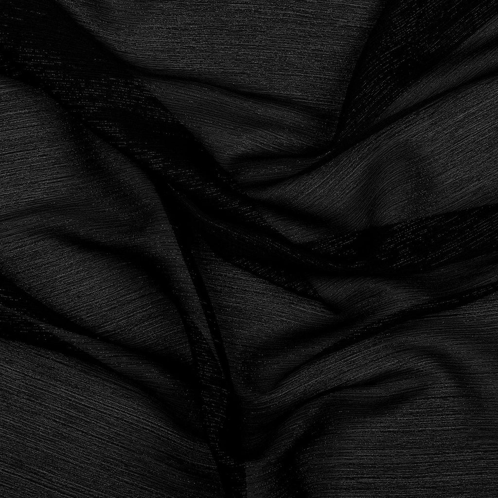 LUREX STRIPE YORYU CHIFFON| 3003 BLACK LUREX - Zelouf Fabrics