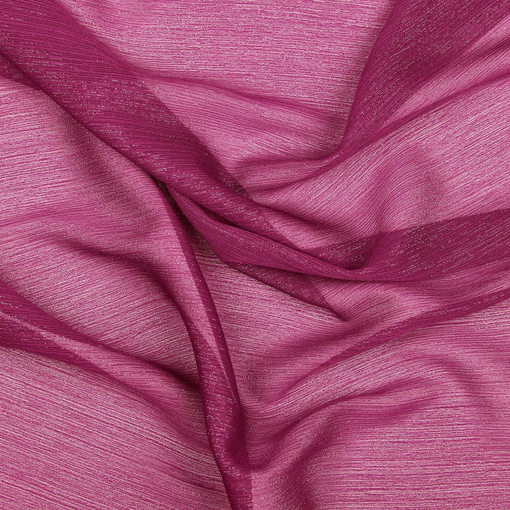 LUREX STRIPE YORYU CHIFFON| 3003 ROSE POP - Zelouf Fabrics