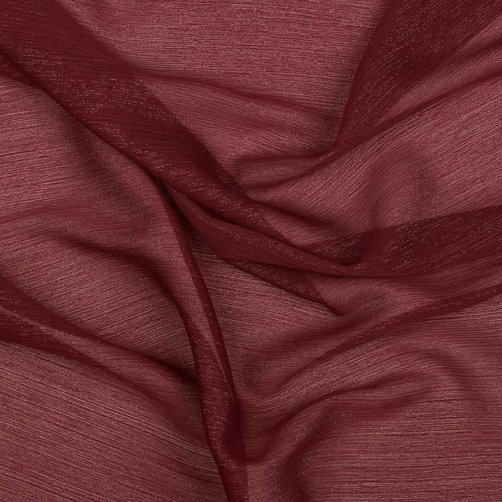 LUREX STRIPE YORYU CHIFFON| 3003 WINE LUREX - Zelouf Fabrics