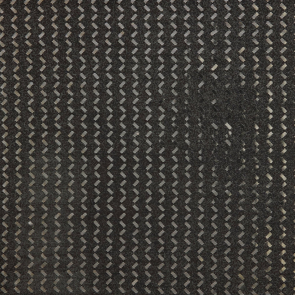VEGA CHEVRON STRIPE TRANS FOIL KNIT  | 26274-TRANS BLACK/SILVER - Zelouf Fabrics