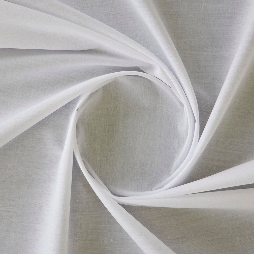 COTTON BLEND BROADCLOTH  | 26268 WHITE - Zelouf Fabrics