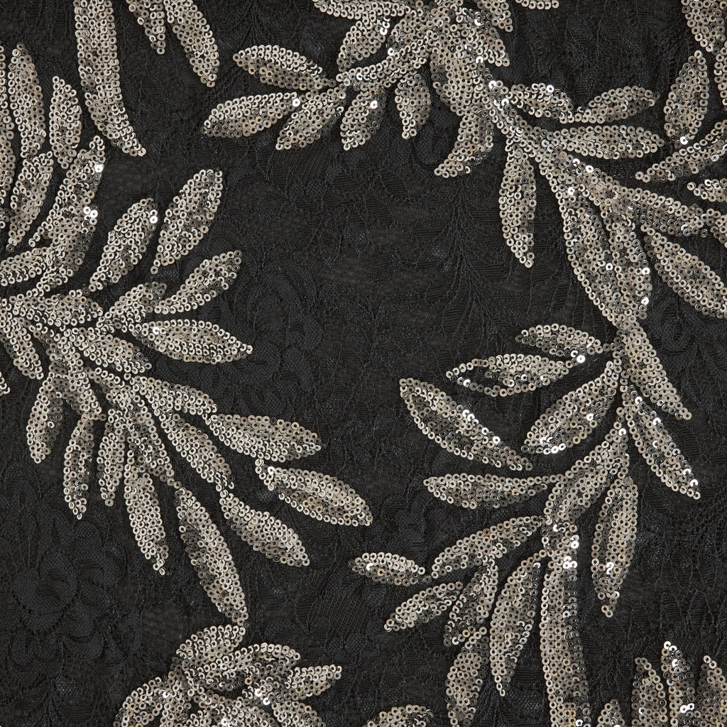 ESTHER SEQUIN LACE  | 26301-SEQUIN BLACK/COAL - Zelouf Fabrics