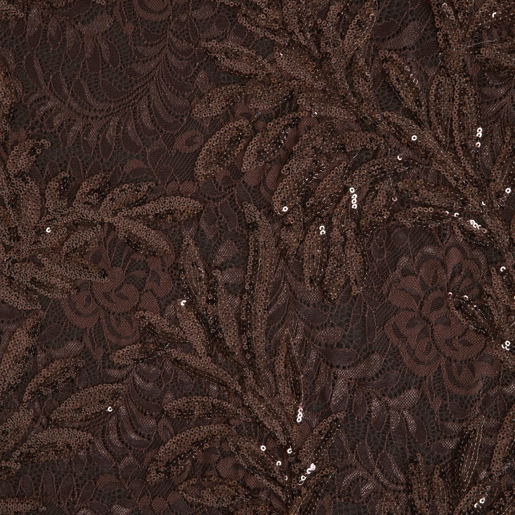 ESTHER SEQUIN LACE  | 26301-SEQUIN CHOCOLATE/COFFEE - Zelouf Fabrics