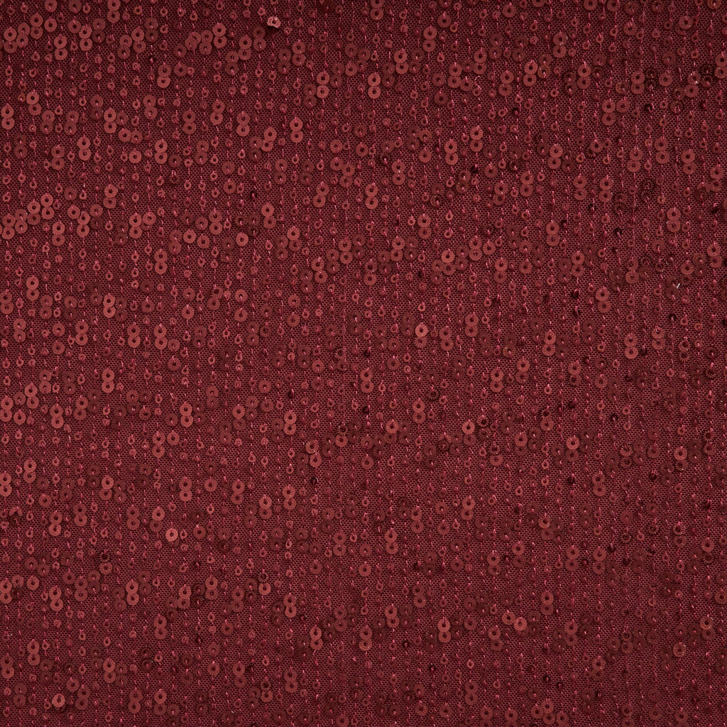 BURGUNDY | D2431 - AMY ALL OVER SEQUINS - Zelouf Fabrics