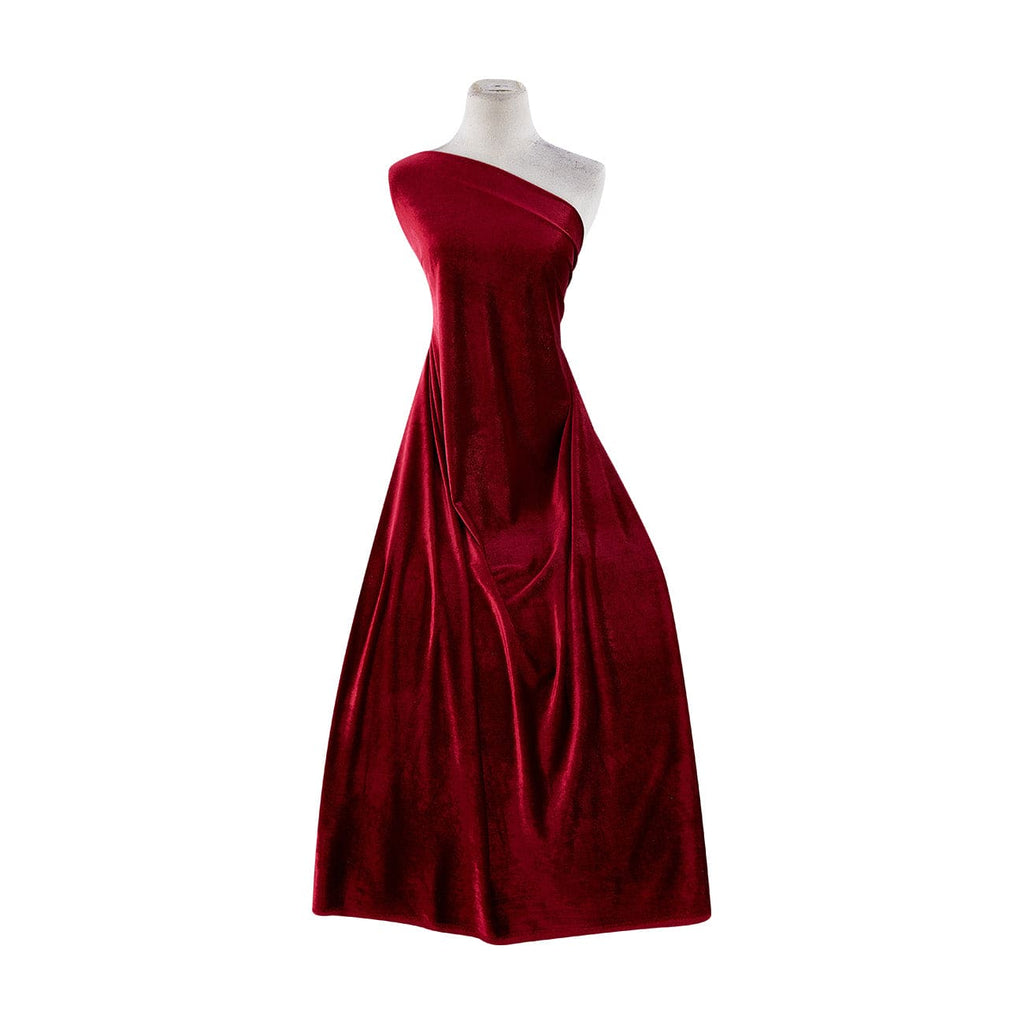 Ptd Stretch Velvet  | 330 RED FOG FOIL - Zelouf Fabrics