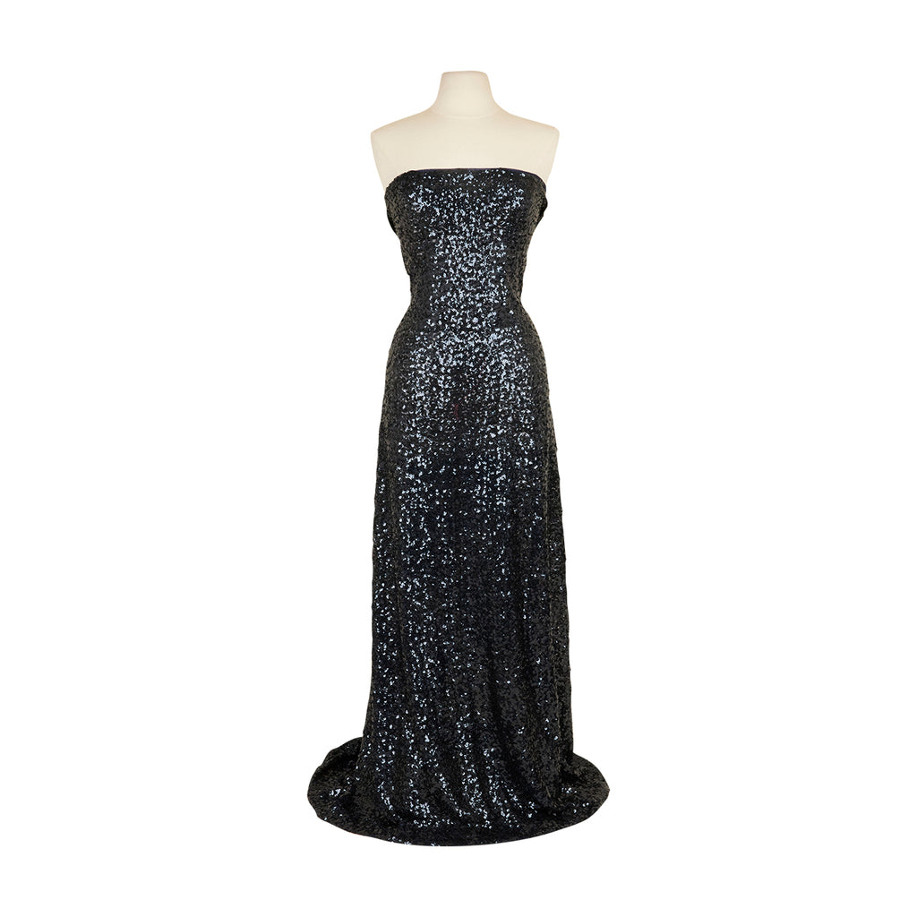 CHARMING NAVY | 25219 - TULA FACETED ALL OVER SEQUIN MESH - Zelouf Fabrics