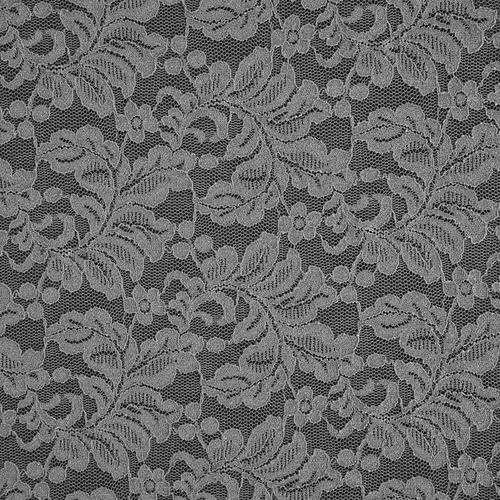 VIENNA FOIL LACE  | 24068SC-FOIL CALM GREY - Zelouf Fabrics