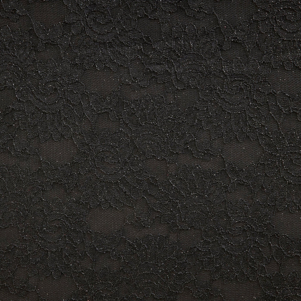 ZOEY GLITTER LACE  | 26299-GLITTER BLACK - Zelouf Fabrics