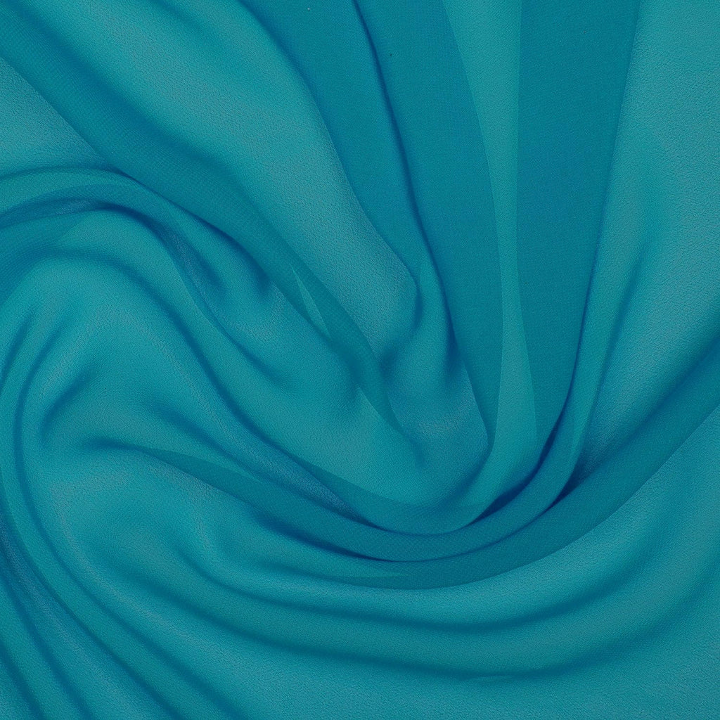 TURQ MARBLE | 3333-BLUE - CHINESE HIGH MULTI CHIFFON - Zelouf Fabrics