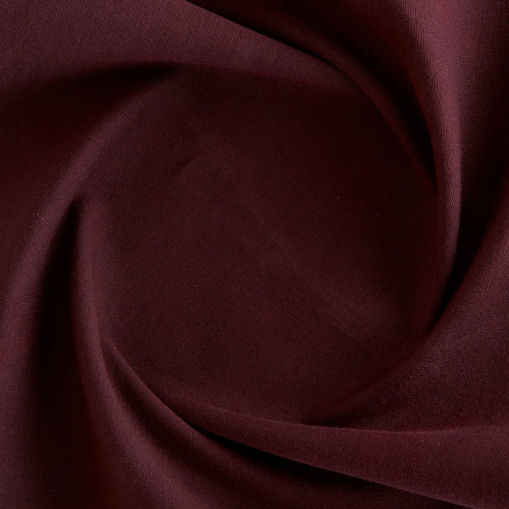 AUTUMN PLUM | 5217 - RAYON NYLON SPAN PONTE - BLACK PONTE KNIT FABRIC - Zelouf Fabrics