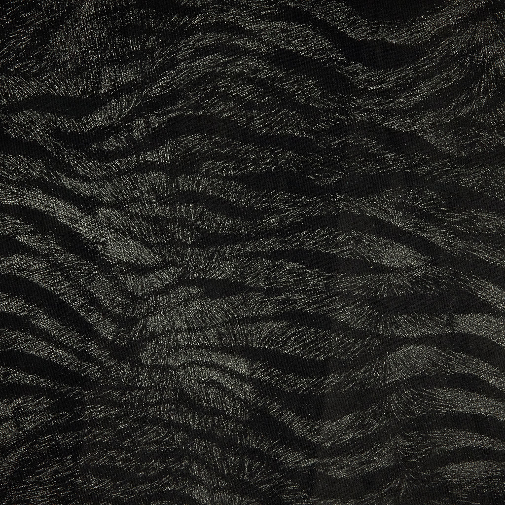 BIANCA ANIMAL FOIL BURNOUT VELVET  | 26343-FOIL BLACK/SILVER - Zelouf Fabrics