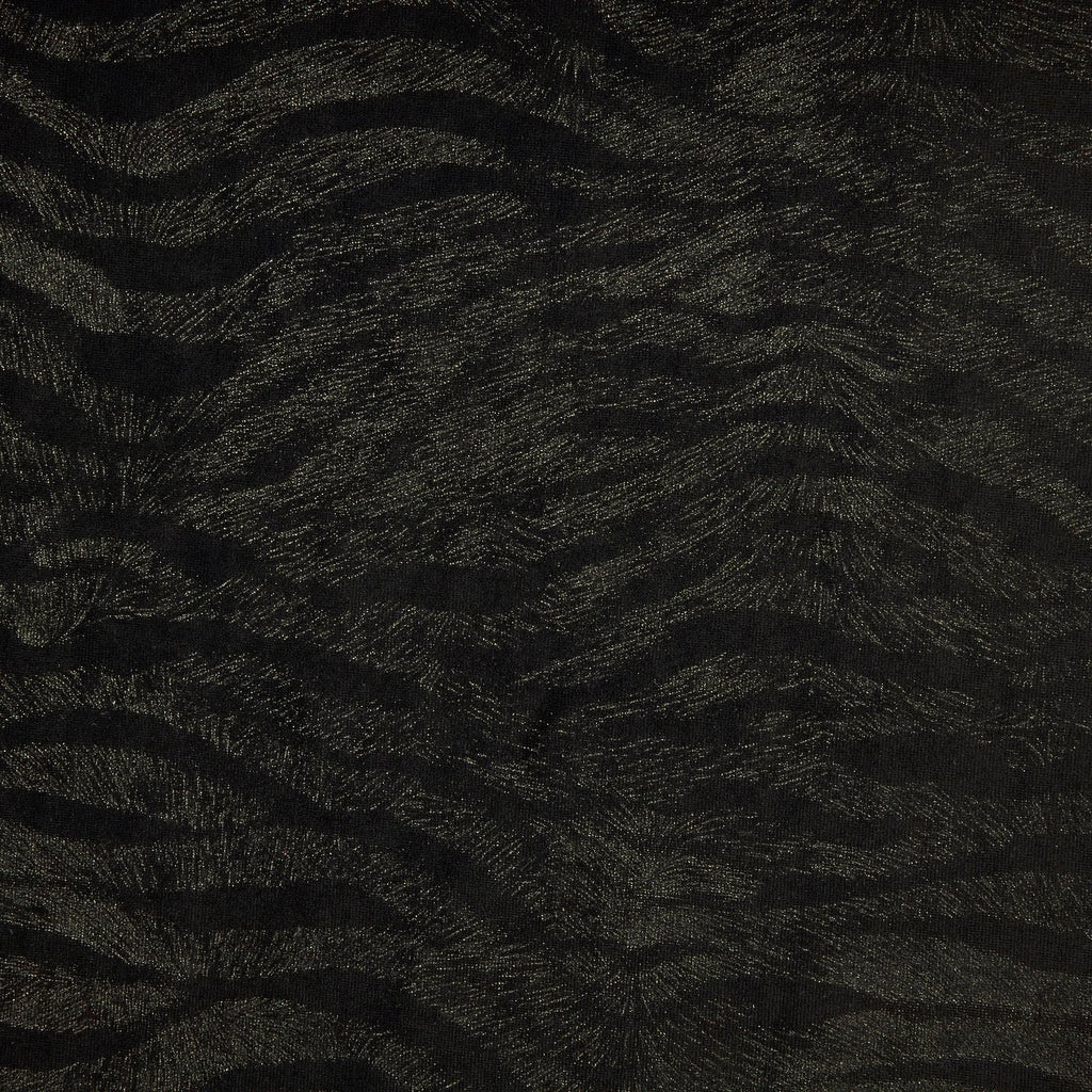 BIANCA ANIMAL FOIL BURNOUT VELVET  | 26343-FOIL BLACK/LT GOLD - Zelouf Fabrics