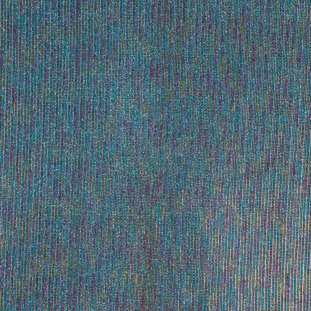 CHARMING BLUE MULTI | 25672 - WILLOW LUREX MESH BONDED GLITTER KNIT - Zelouf Fabrics