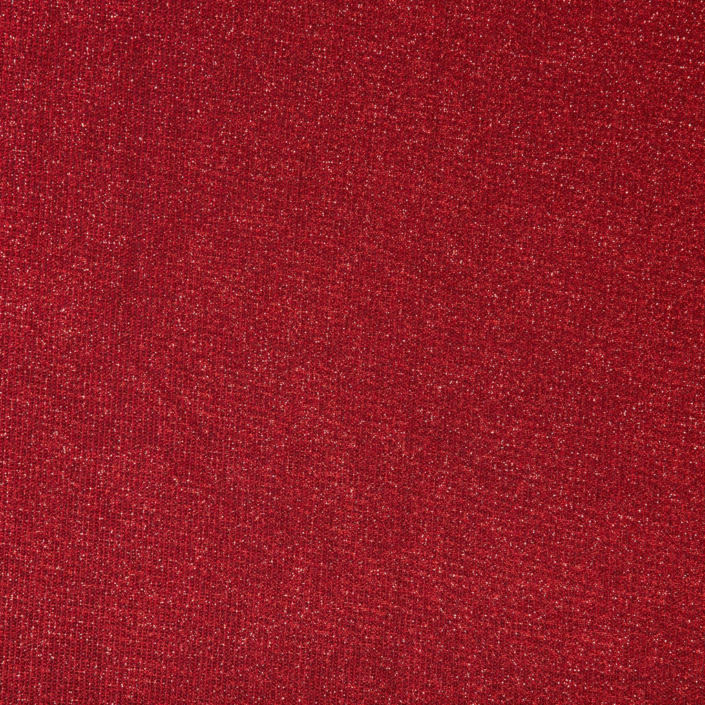 CHARMING RED | 25672 - WILLOW LUREX MESH BONDED GLITTER KNIT - Zelouf Fabrics