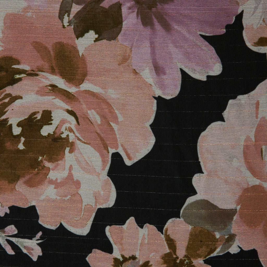926 BLACK/TAN/MAUVE | 25891-4613 - 25891 PRINT GOLD LUREX YORYU - Zelouf Fabrics