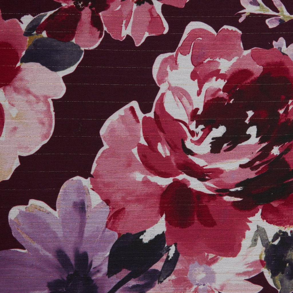 336 WINE/ROSE/PURPLE | 25891-4613 - 25891 PRINT GOLD LUREX YORYU - Zelouf Fabrics