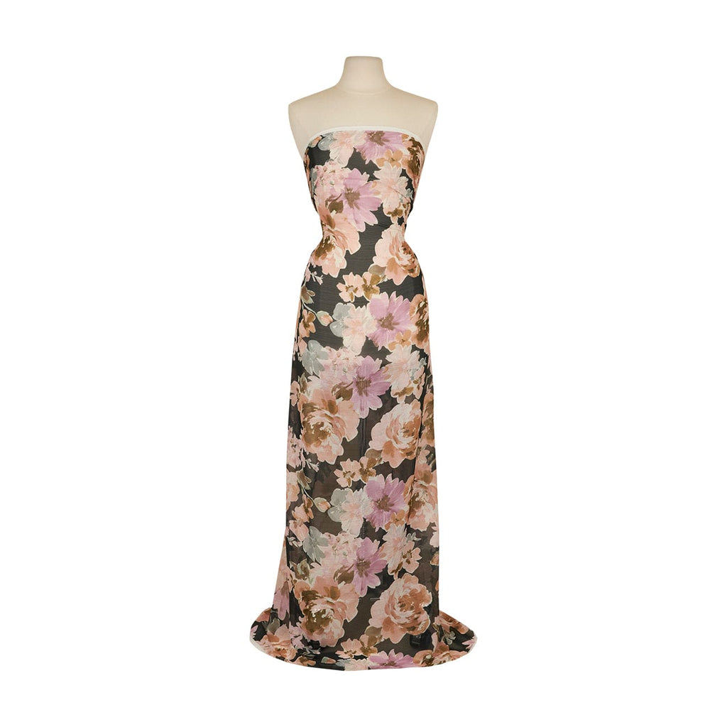 926 BLACK/TAN/MAUVE | 25891-4613 - 25891 PRINT GOLD LUREX YORYU - Zelouf Fabrics