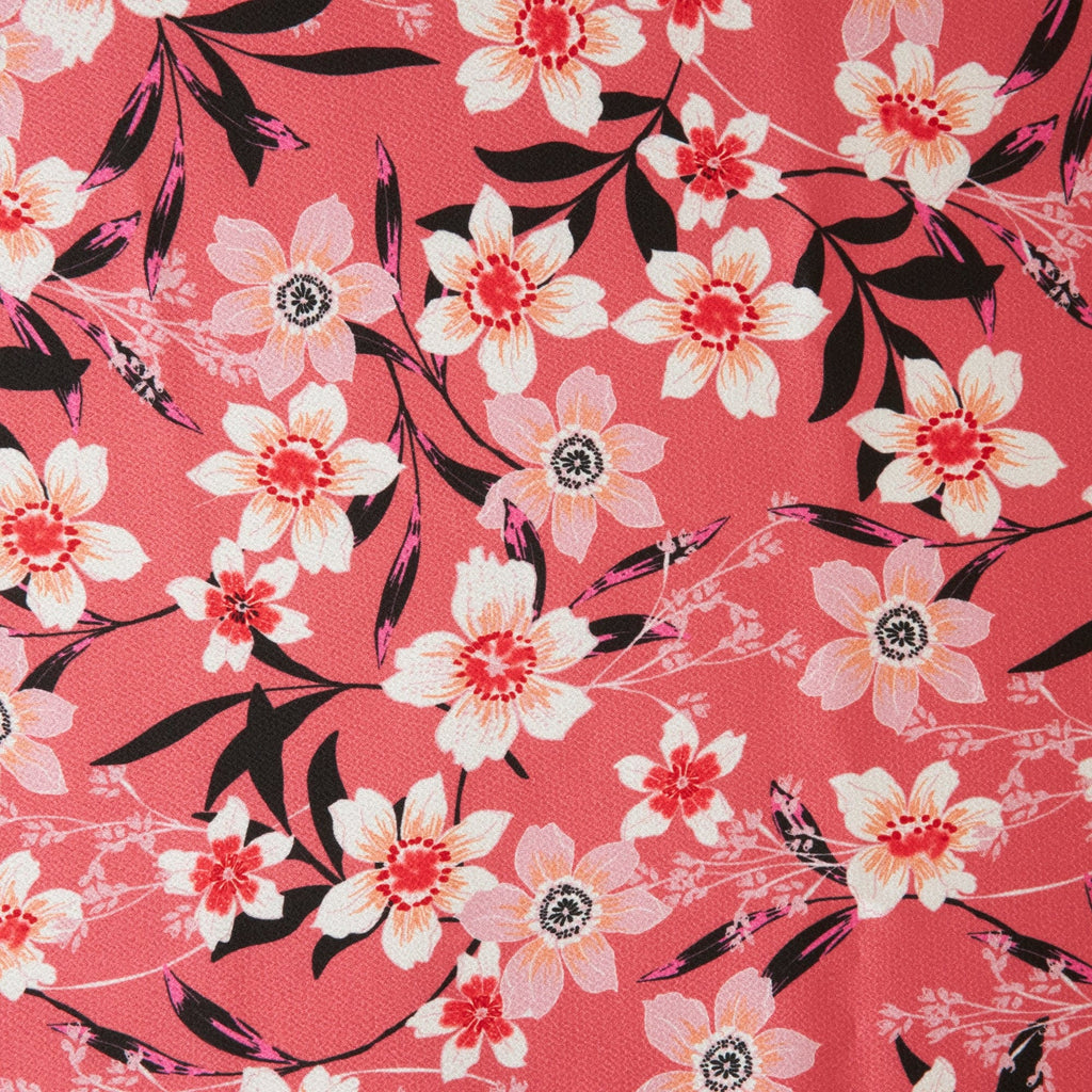 ELENA PRINT HAMMERED SATIN  | 26252-24146DP BERRY/ROSE - Zelouf Fabrics