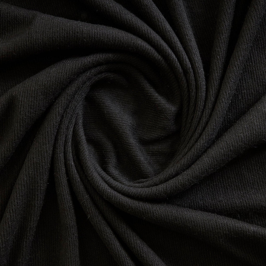 BLACK | 26353 - MEREDITH 1X1 RIB KNIT - Zelouf Fabrics