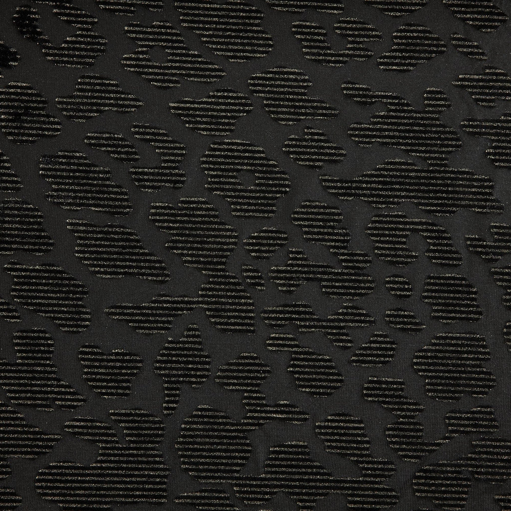 BLACK/LT GOLD | 26344-FOIL - LEONA LEOPARD BURNOUT VELVET W/FOIL - Zelouf Fabrics
