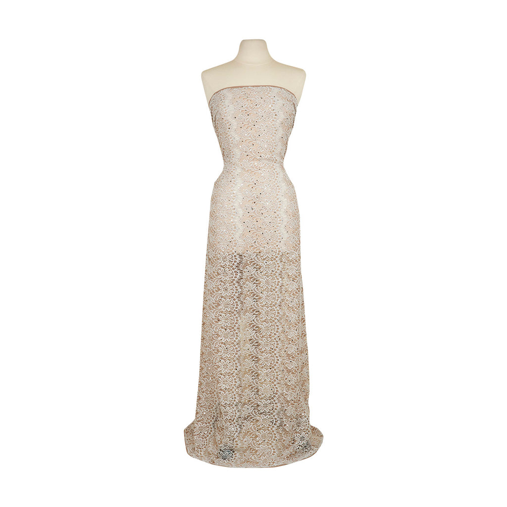 SAND/IVORY | 26335-TRANS - CASSIDY BIADERE FLORAL TRANS LACE - Zelouf Fabrics