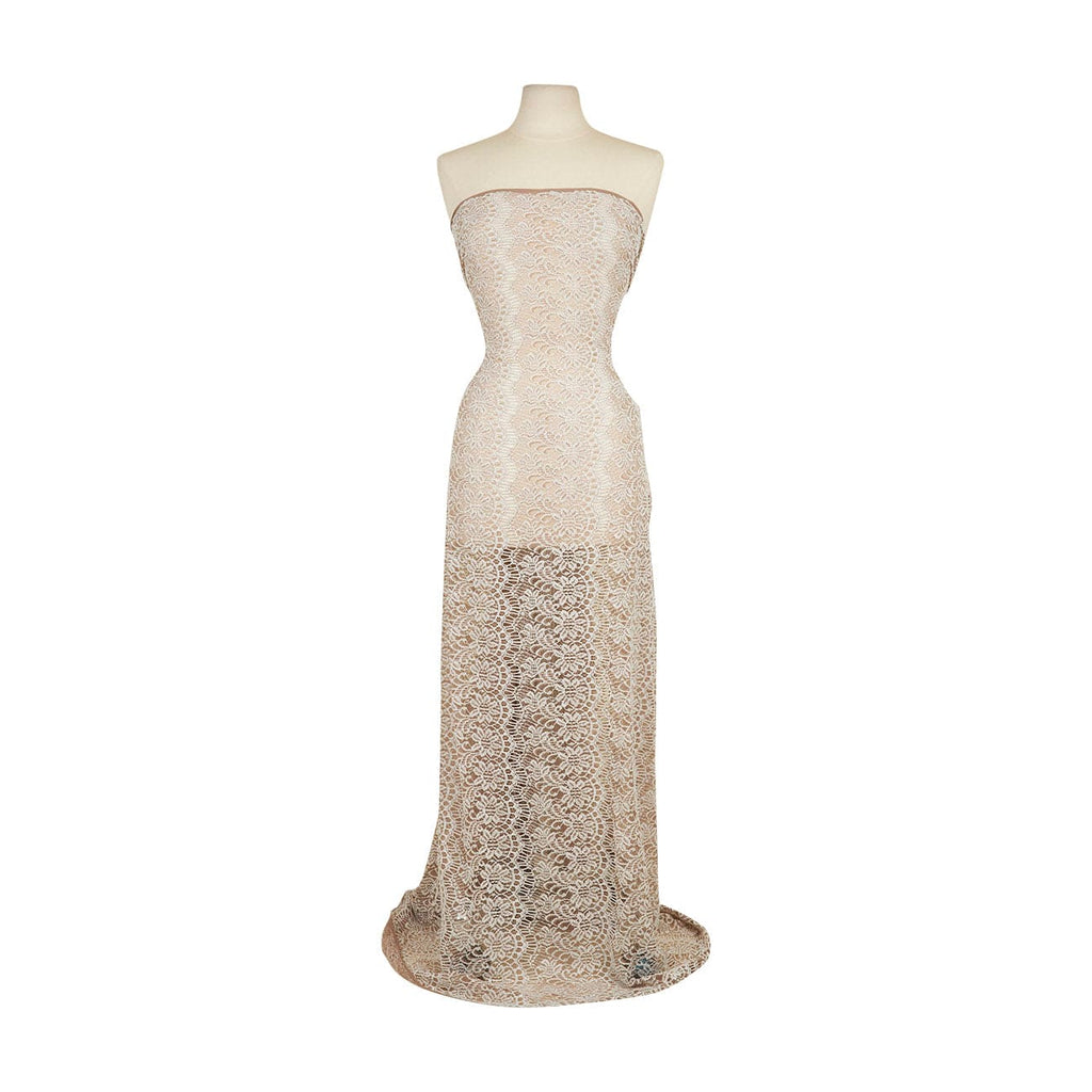 SAND/IVORY | 26335 - CASSIDY BIADERE FLORAL LACE - Zelouf Fabrics