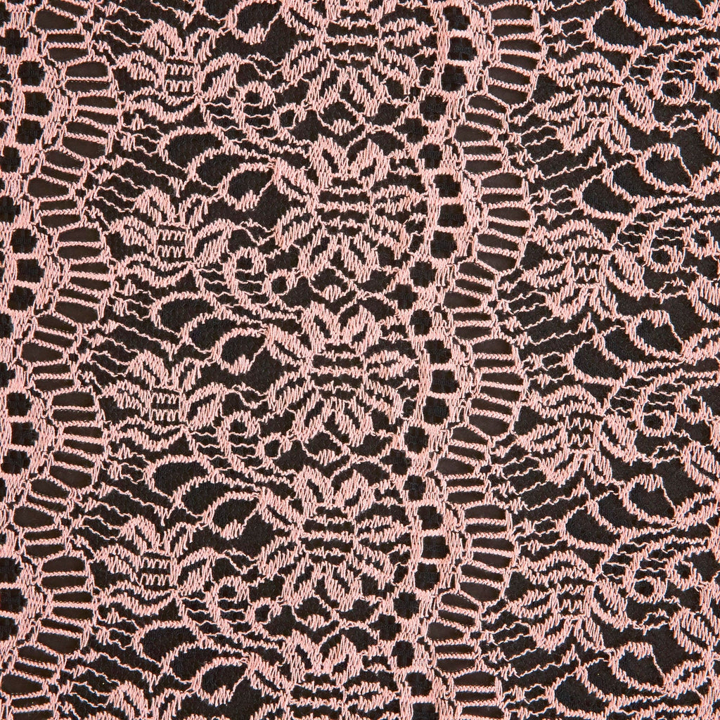 CASSIDY BIADERE FLORAL LACE  | 26335 BLACK/ROSE - Zelouf Fabrics