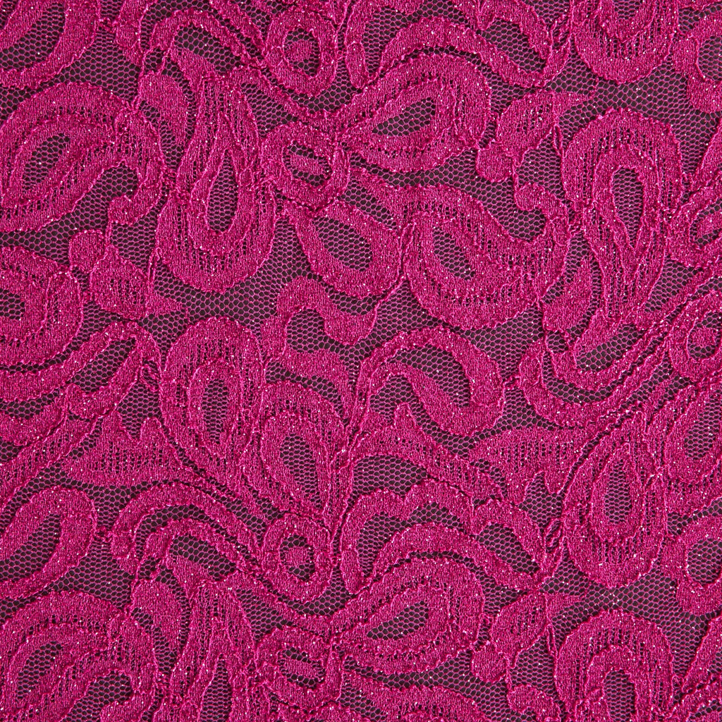 JACQUELINE GLITTER SCALLOP LACE  | 26330-GLITTER AUTUMN FUCHSIA - Zelouf Fabrics