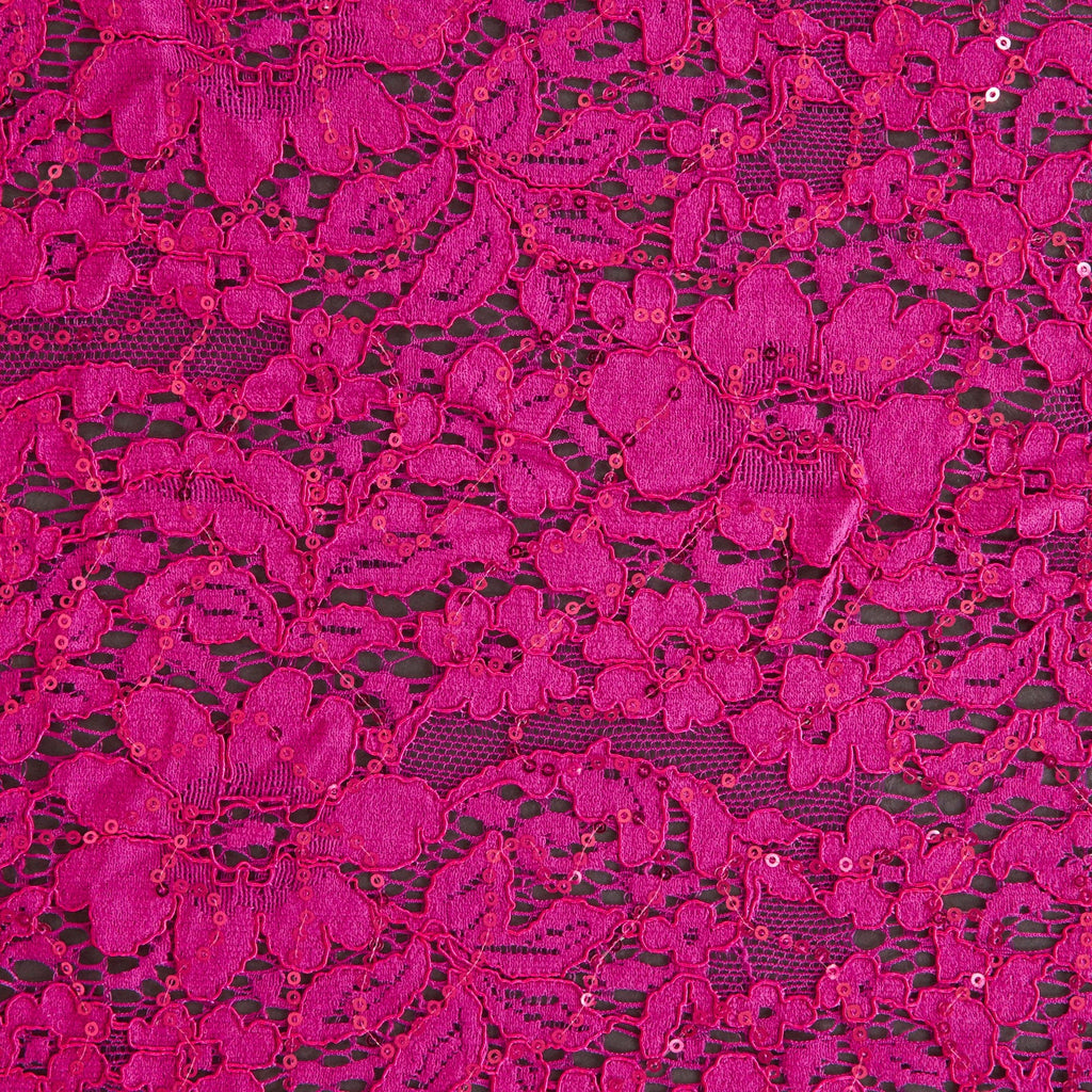 LILLY ALL OVER VICTORIA CORDED SEQUIN LACE  | D2338-SEQUIN AUTUMN FUCHSIA - Zelouf Fabrics