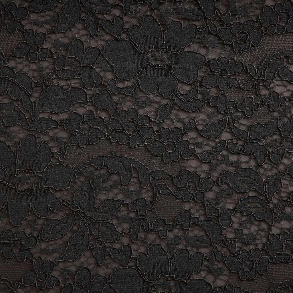 LILLY ALL OVER VICTORIA CORDED LACE  | D2338 BLACK - Zelouf Fabrics