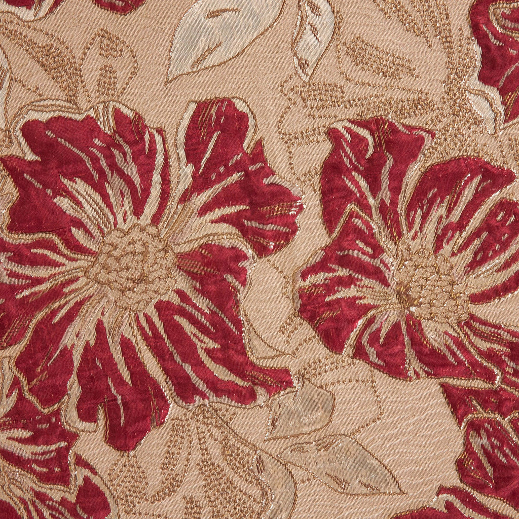 ALICE FLORAL JACQUARD  | 26276 ROSEGOLD/BERRY - Zelouf Fabrics