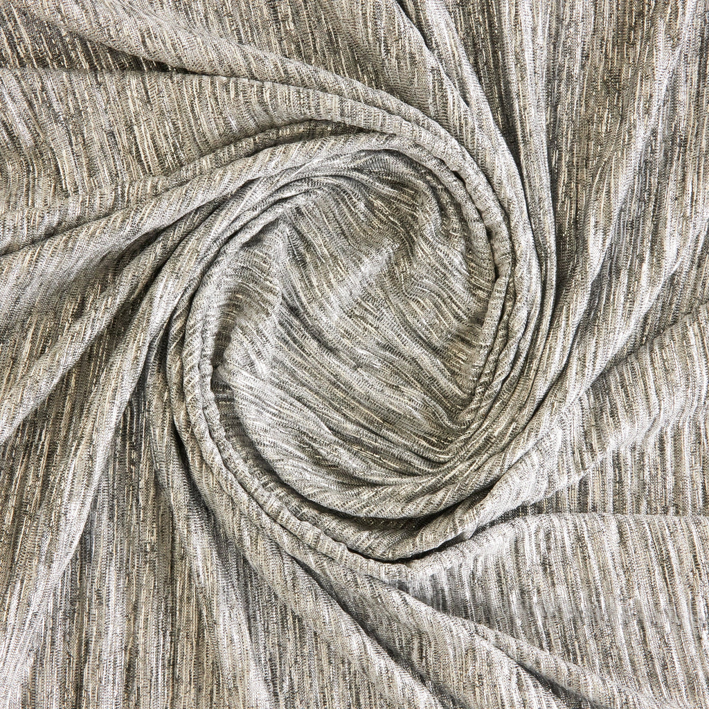 CINDY CRUSHED FOIL KNIT  | 26289 GREY/SILVER - Zelouf Fabrics