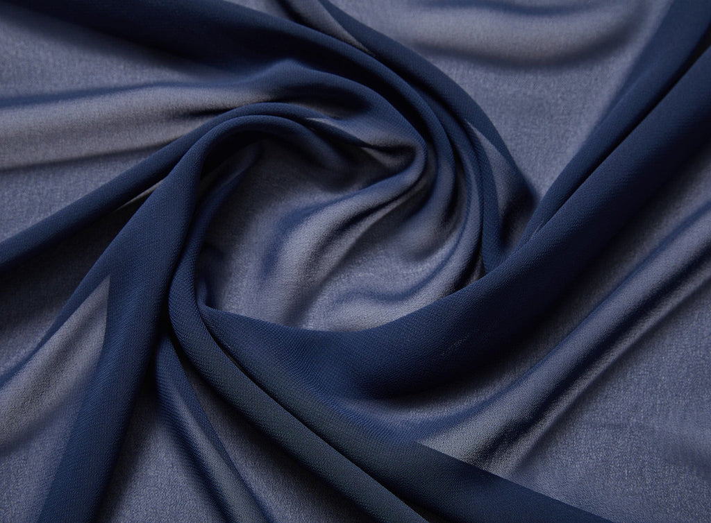 NAVY SPARKLE | 3835 - SOUFFLE CHIFFON - Zelouf Fabrics