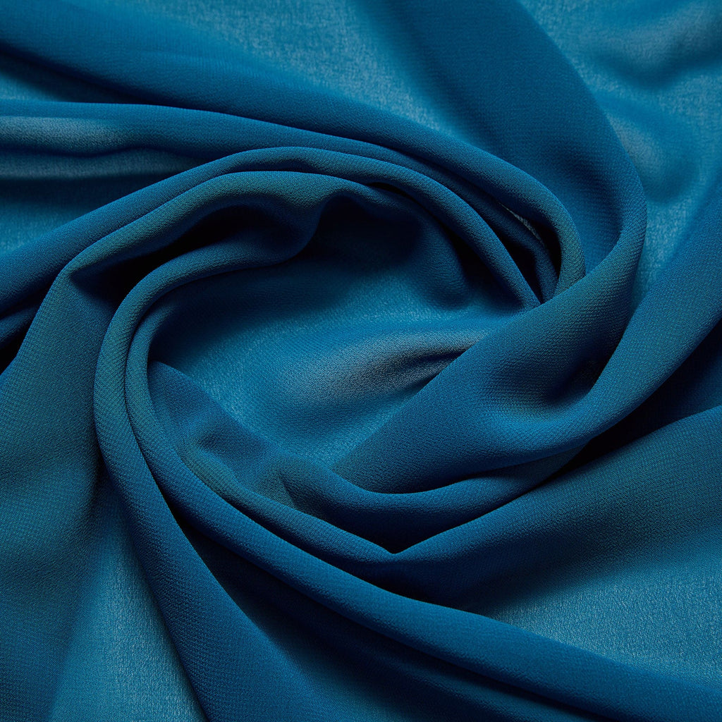 TEAL SPARKLE | 3835 - SOUFFLE CHIFFON - Zelouf Fabrics