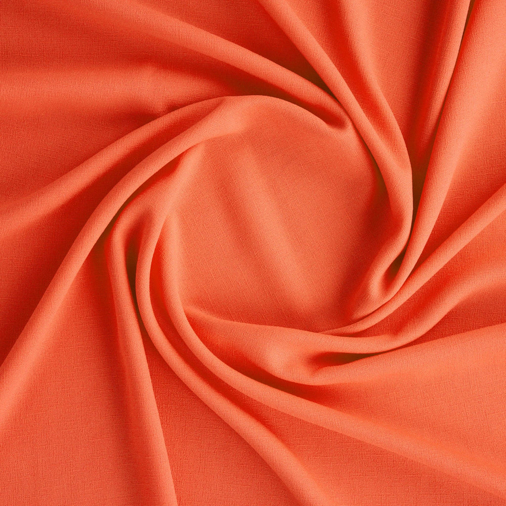 DAZZLING ORANGE | 3906 - ALICE SLUB CREPE - Zelouf Fabrics