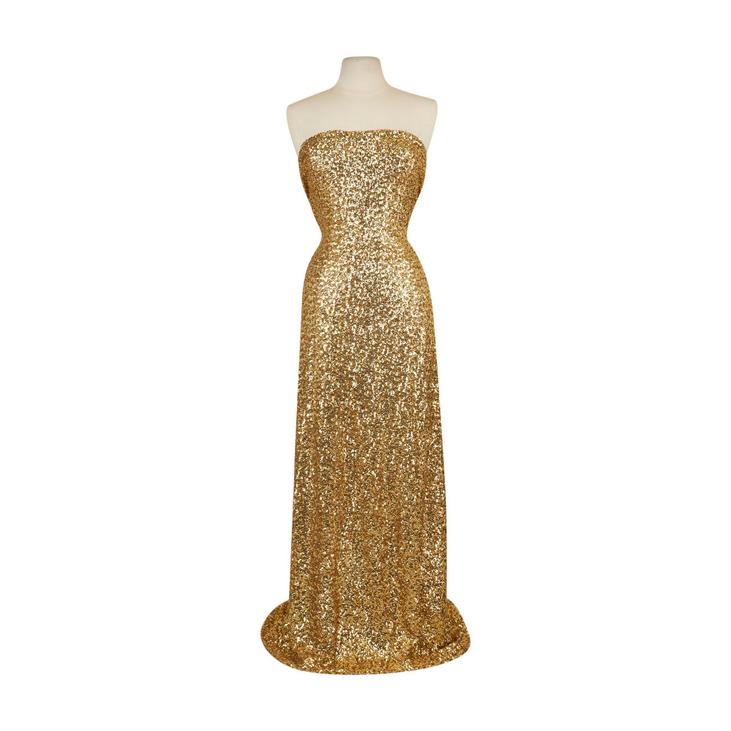 ECRU/GOLD | 25219 - TULA FACETED ALL OVER SEQUIN MESH - Zelouf Fabrics