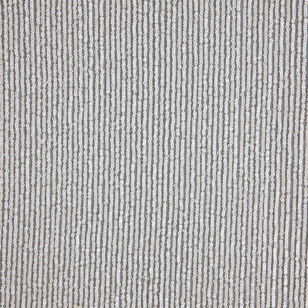 WHITE/WHITE | 25525 - ARIEL LINE SEQUIN STRETCH MESH - Zelouf Fabrics