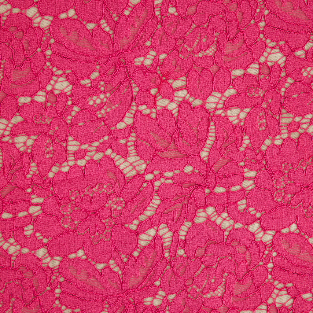 MODERN PINK | 24122-BONDED - EVERLY CORDING FLORAL LACE BONDED - Zelouf Fabrics