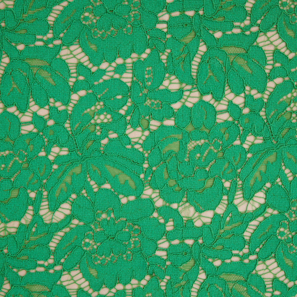 MODERN EMERALD | 24122-BONDED - EVERLY CORDING FLORAL LACE BONDED - Zelouf Fabrics