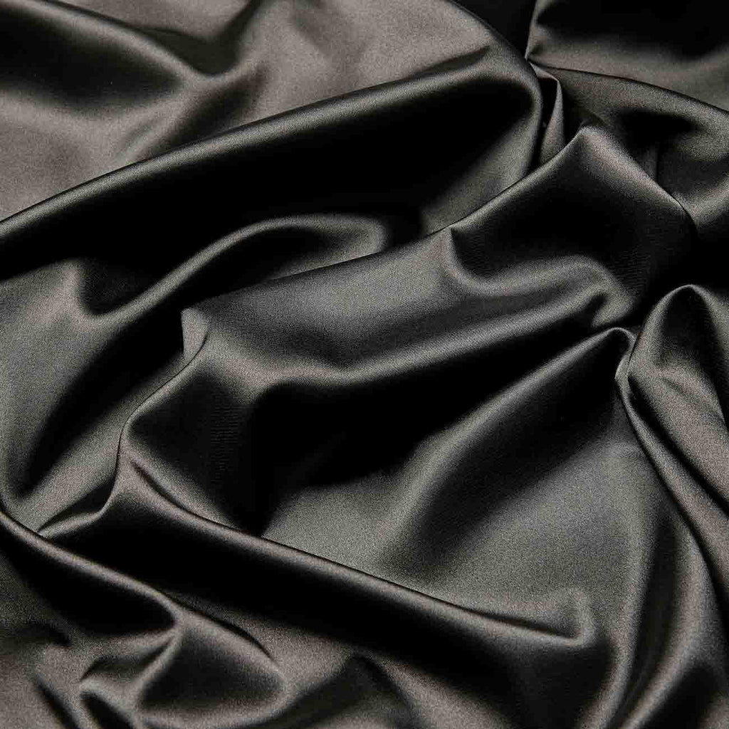 KELLY STRETCH SATIN| 4293 BLACK - Zelouf Fabrics