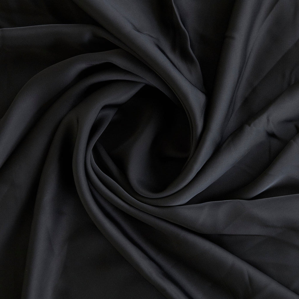 MELISSA SATIN SHIRTING  | D2474 BLACK - Zelouf Fabrics